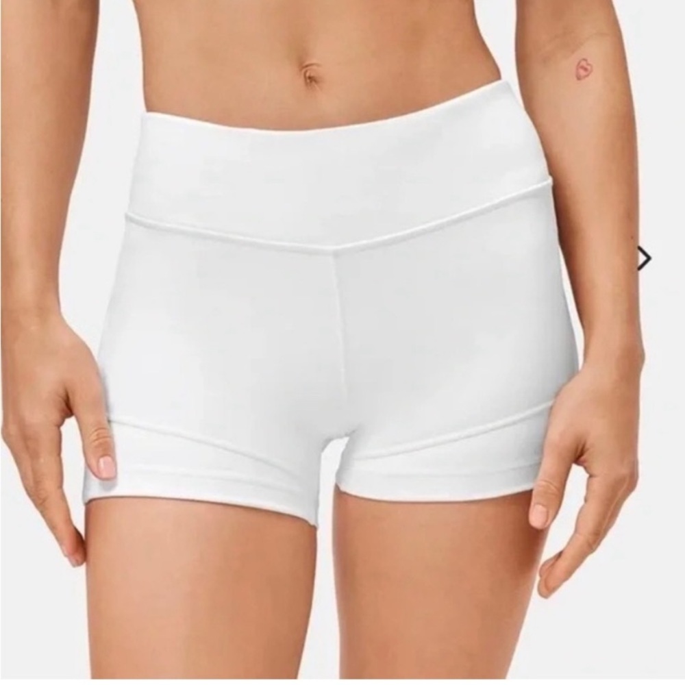 Outdoor Voices Move Free 3.5 High-Waisted White Biker Shorts Sz XS